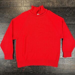 Gerard Works Mock Neck Acrylic Knit Red Pullover Sweater Women's Size Large